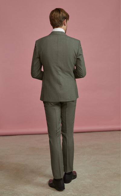 Roberto Vicentti - Grønt ensfarvet brudgommens jakkesæt i uld