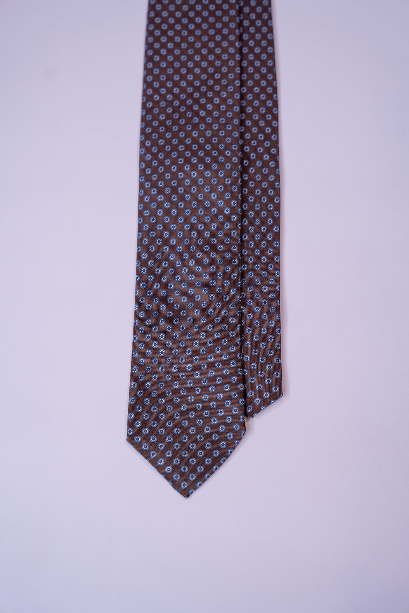 Eton slips i brun med blå prikker