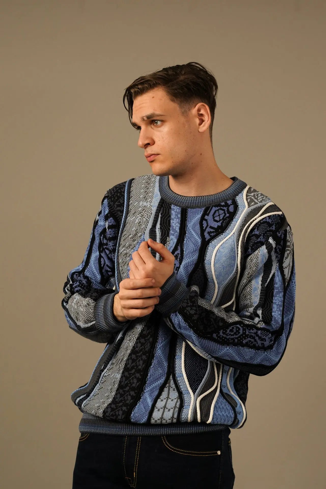 Carlo Colucci Premium Striktrøje – Blå Edition Carlo Colucci