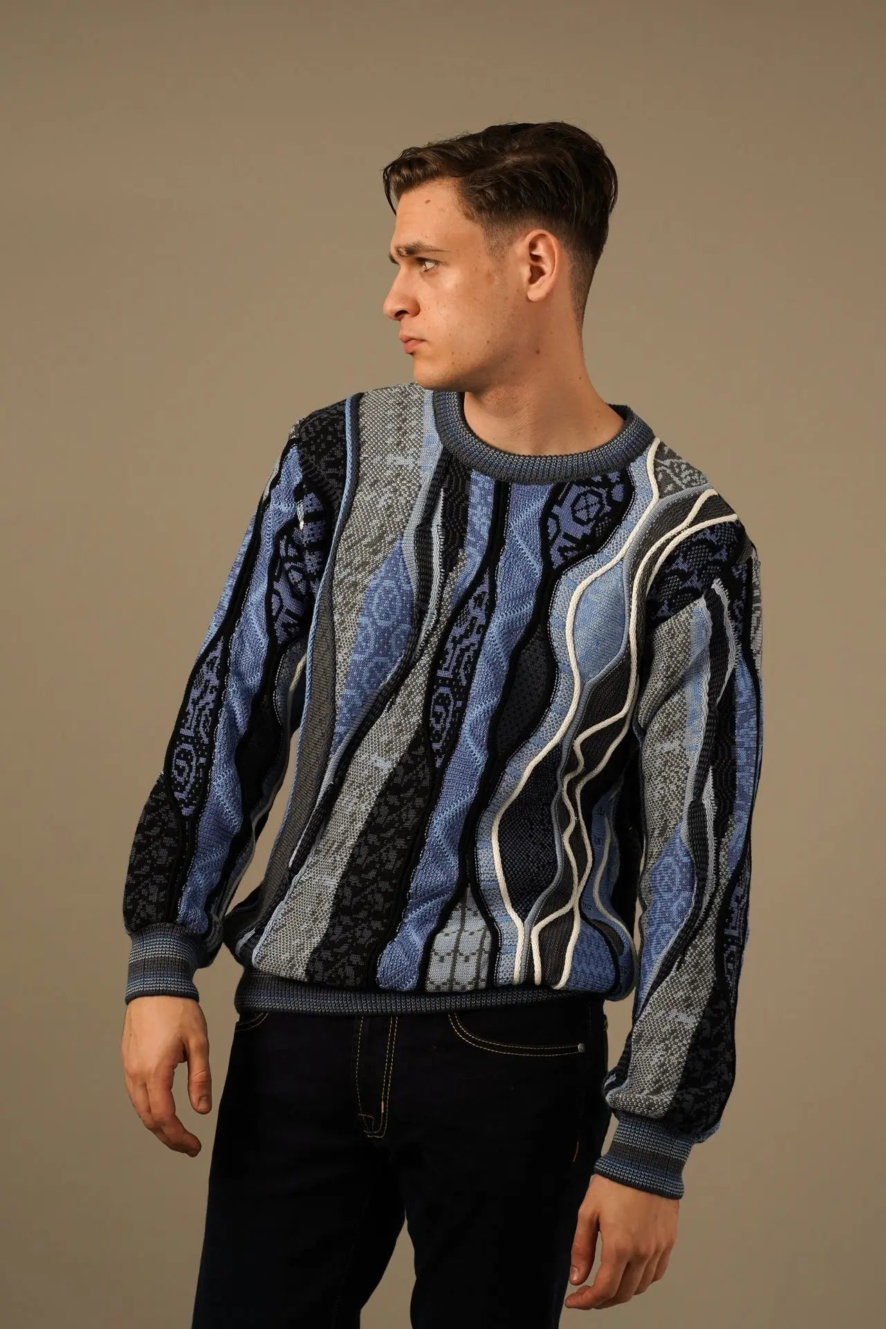 Carlo Colucci Premium Striktrøje – Blå Edition Carlo Colucci