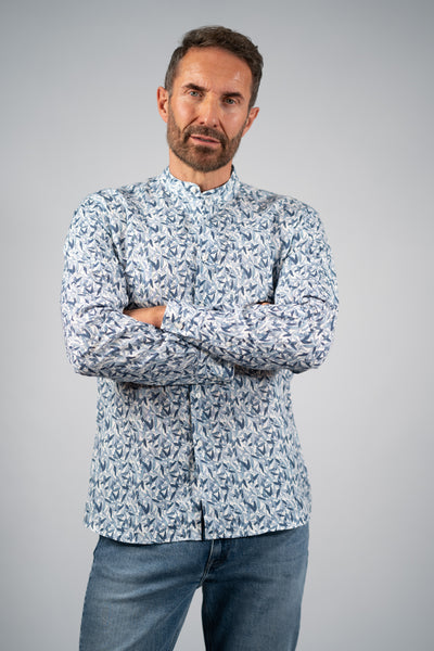 Karl Lagerfeld mønsteret skjorte med kinakrave