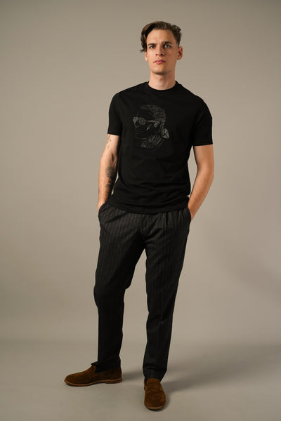 Karl Lagerfeld Sort T-shirt med Grafisk Print