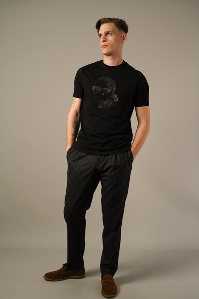 Karl Lagerfeld Sort T-shirt med Grafisk Print
