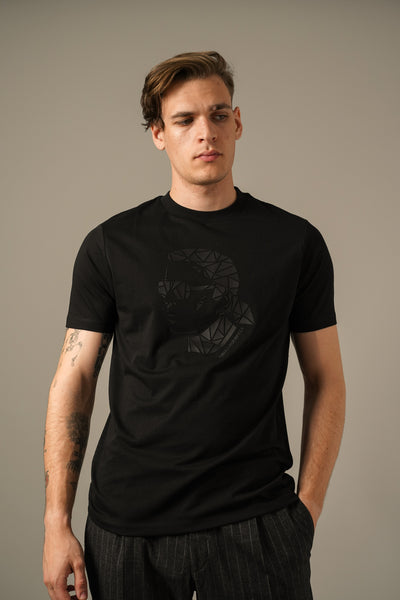 Karl Lagerfeld Sort T-shirt med Grafisk Print
