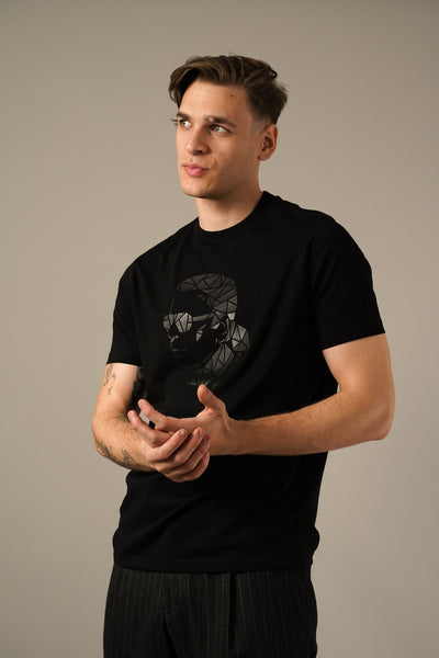 Karl Lagerfeld Sort T-shirt med Grafisk Print