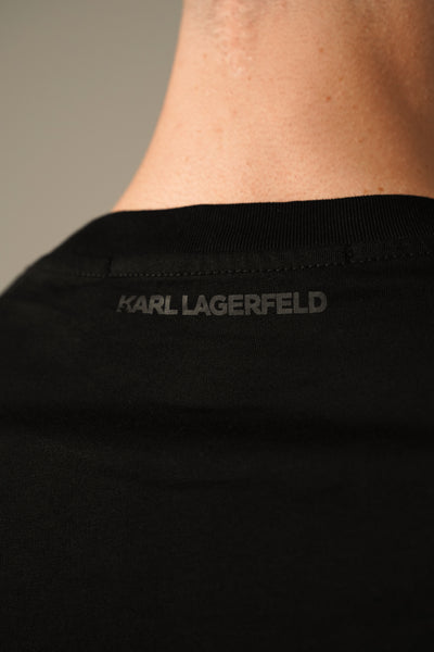 Karl Lagerfeld Sort T-shirt med Glitter Logo