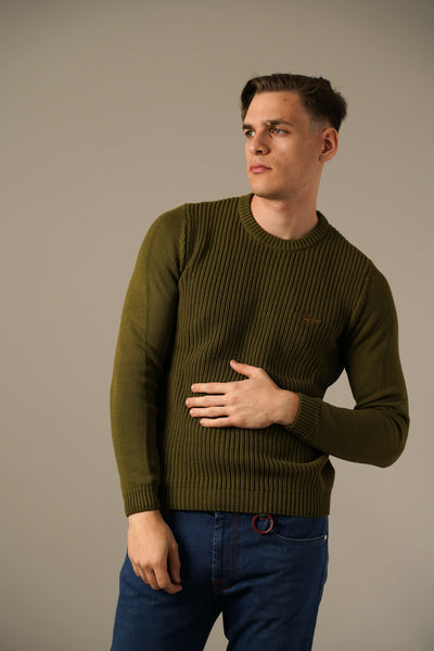 Aeronautica Militare Ribstrikket Crew Neck