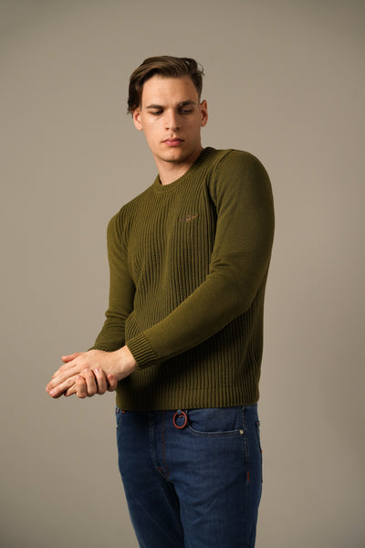 Aeronautica Militare Ribstrikket Crew Neck