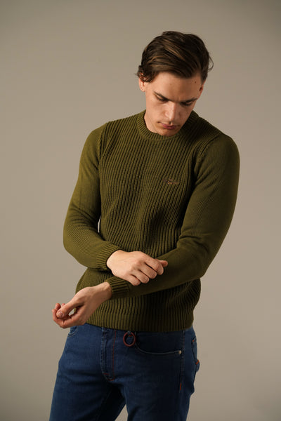 Aeronautica Militare Ribstrikket Crew Neck