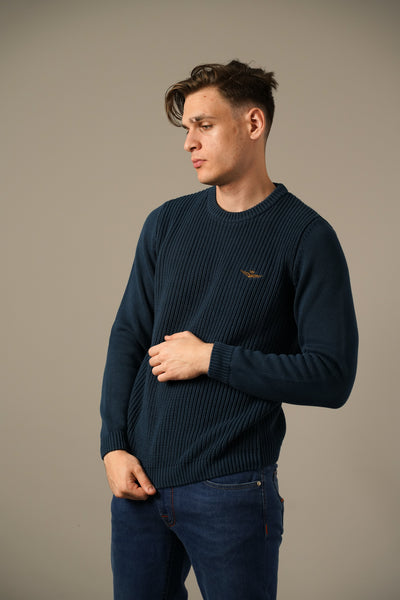 Aeronautica Militare Ribstrikket Crew Neck