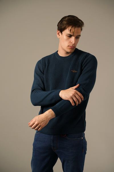 Aeronautica Militare Ribstrikket Crew Neck