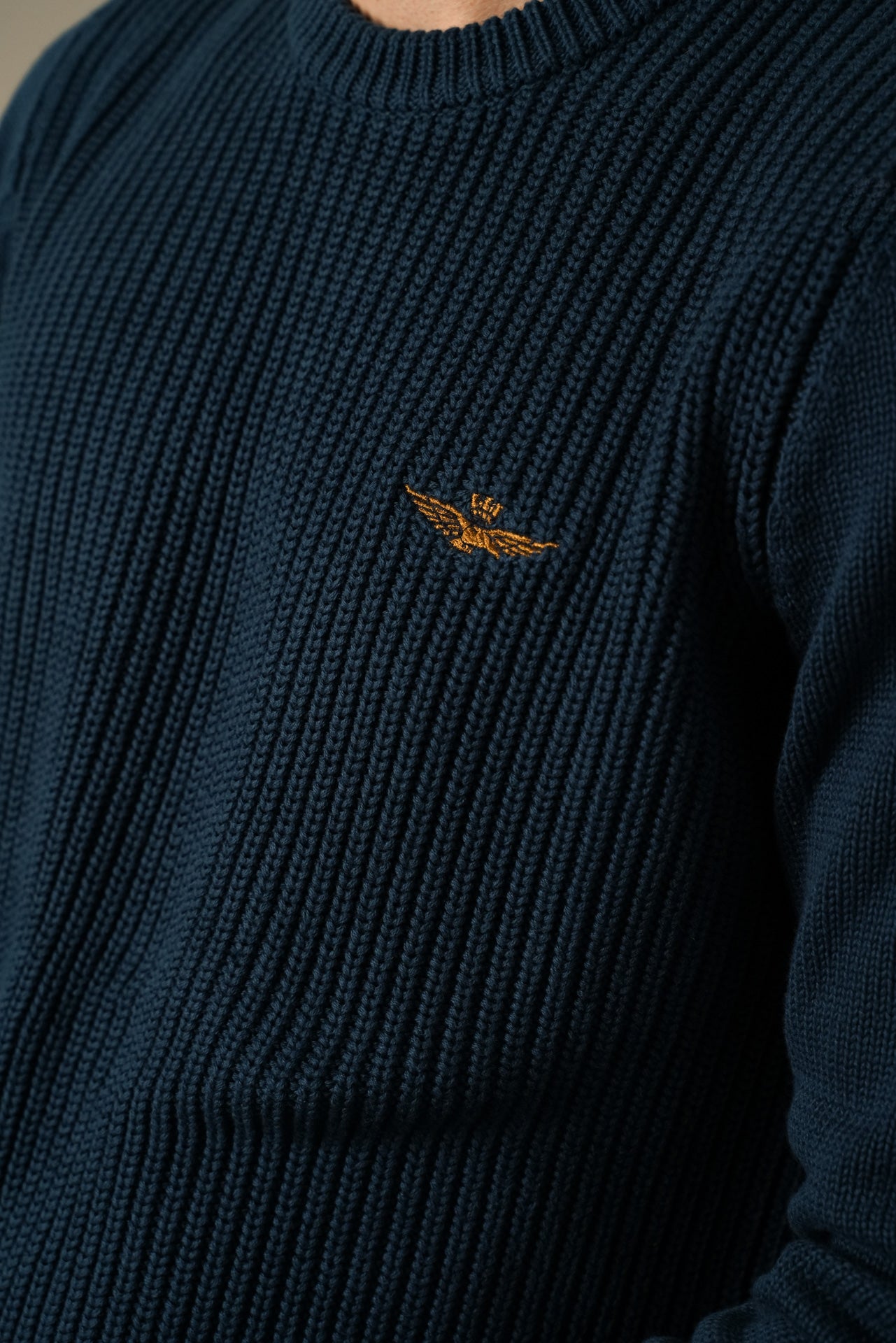 Aeronautica Militare Ribstrikket Crew Neck