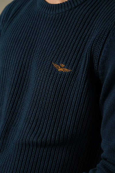 Aeronautica Militare Ribstrikket Crew Neck