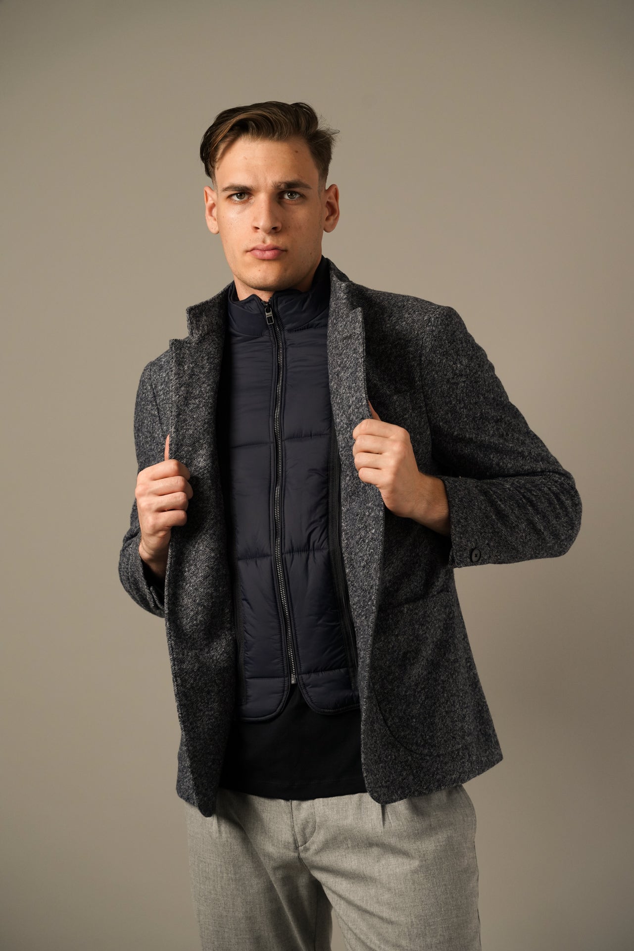 Hechter meleret wool look blazer/jakke