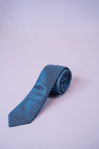 Golman Copenhagen blåt slips med blå mønst