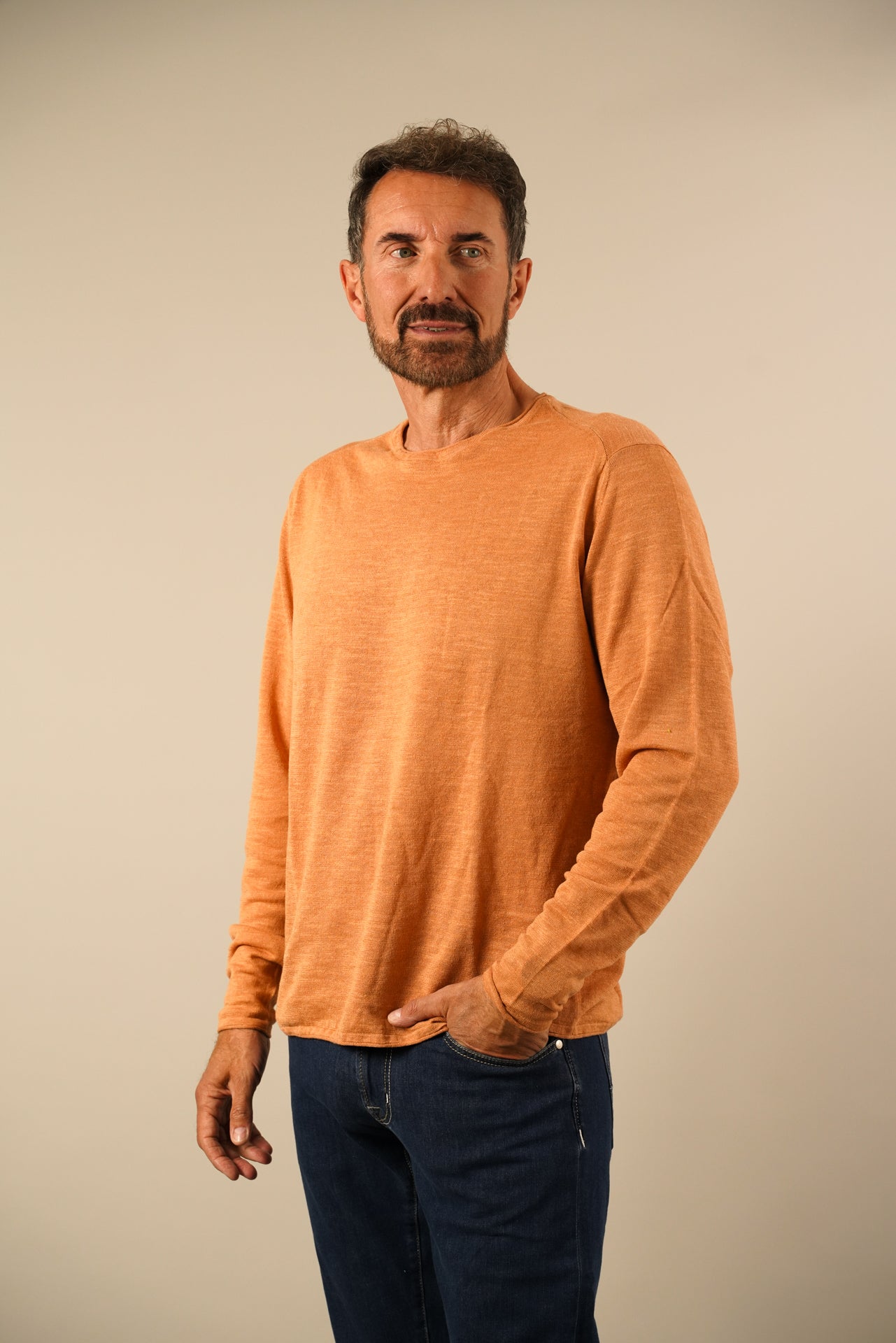Roy Robson striktrøje i varm orange