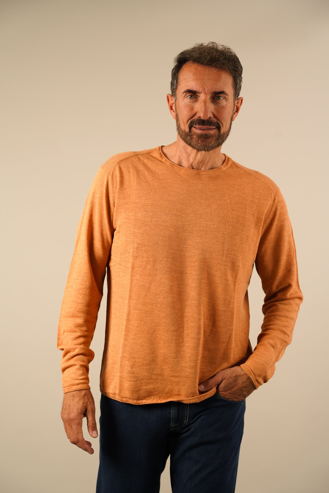 Roy Robson striktrøje i varm orange