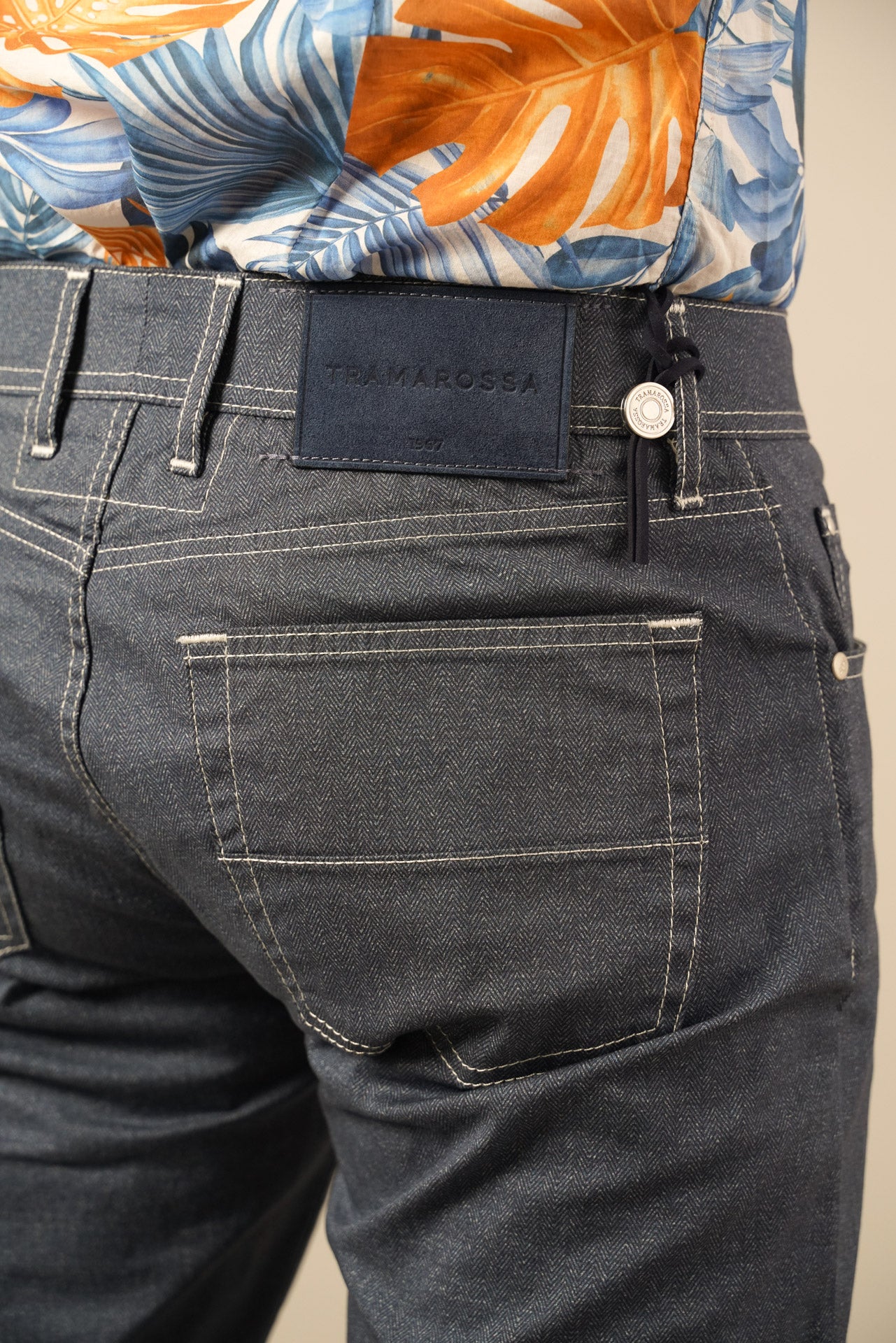 Tramarossa herringbone Michelangelo Jeans