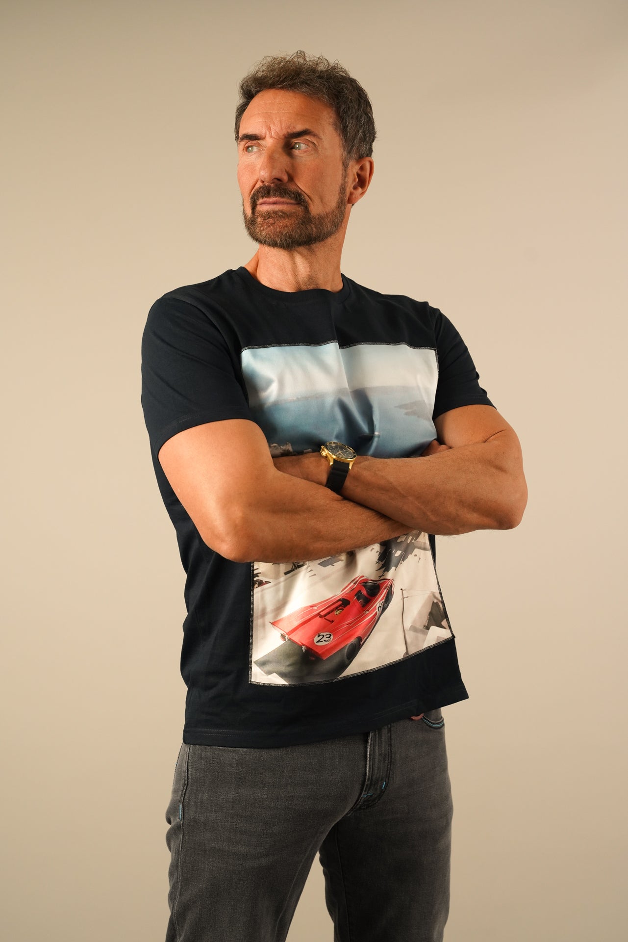 Bastille Anarchy T-shirt – Santorini & Supercar Print