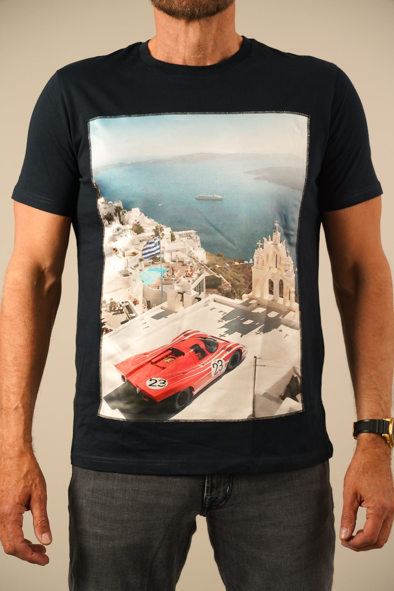Bastille Anarchy T-shirt – Santorini & Supercar Print