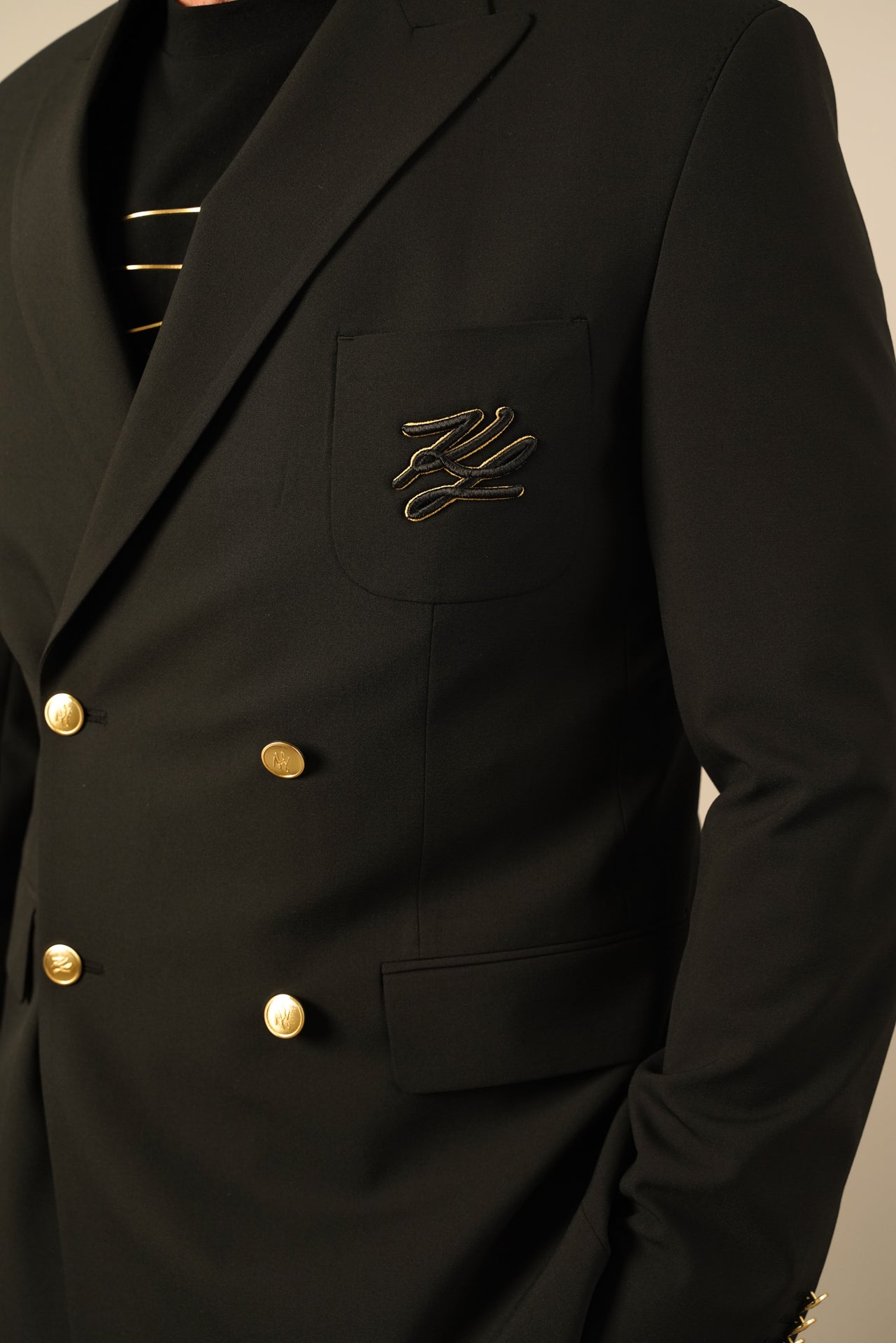 Karl Lagerfeld Dobbel Radet Blazer Sort