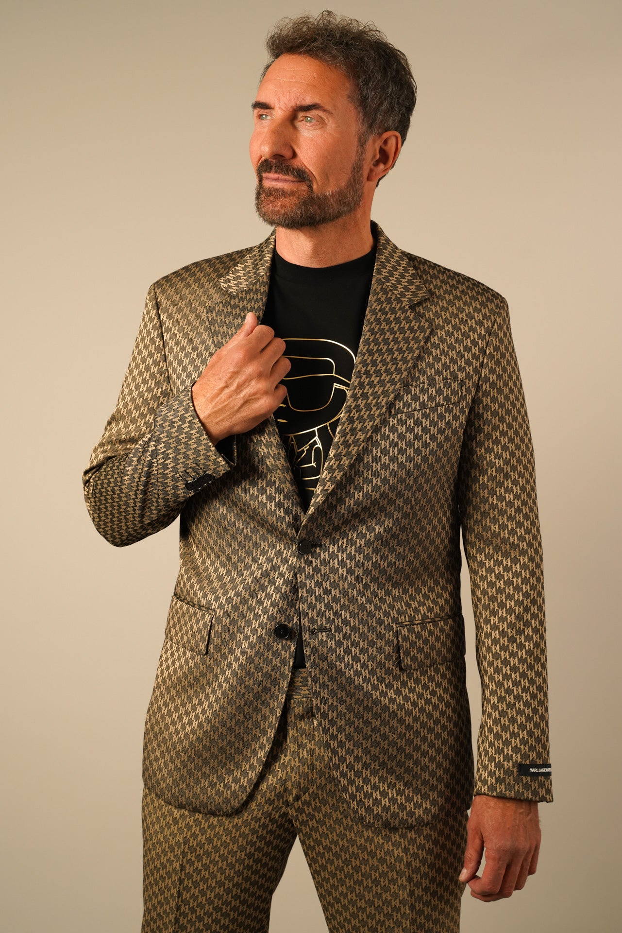 Karl Lagerfeld Mønstret Blazer – Eksklusiv Elegance