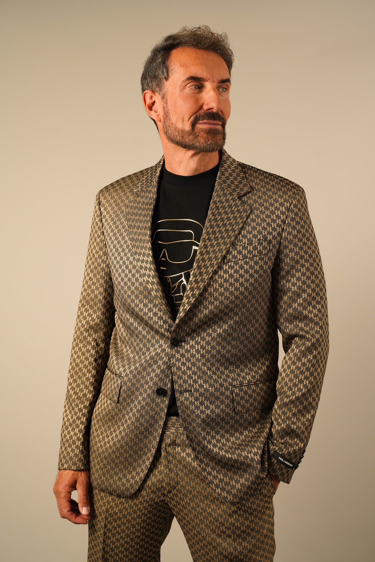 Karl Lagerfeld Mønstret Blazer – Eksklusiv Elegance