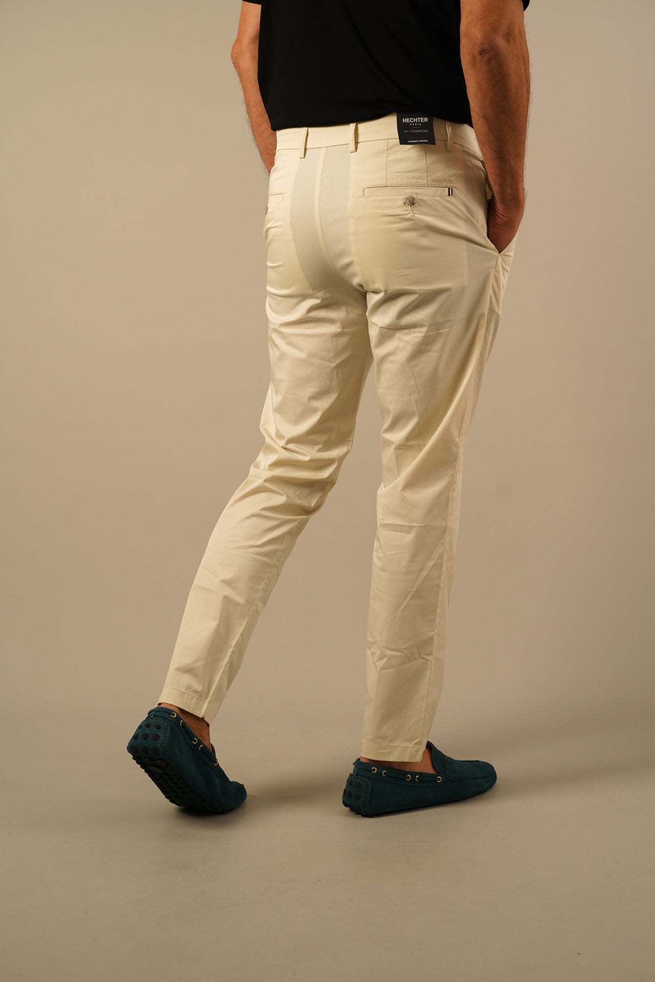 Hechter Paris – Cremehvide chinos i straight tapered fit