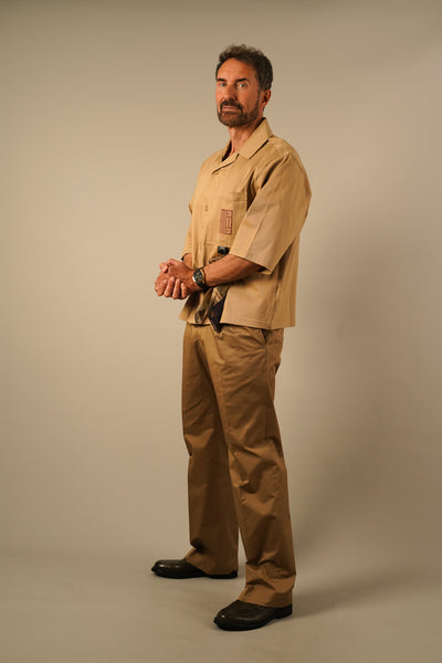 Alessandro Magno Oversize Overshirt – Sandfarvet