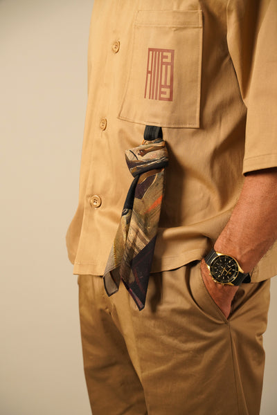 Alessandro Magno Oversize Overshirt – Sandfarvet