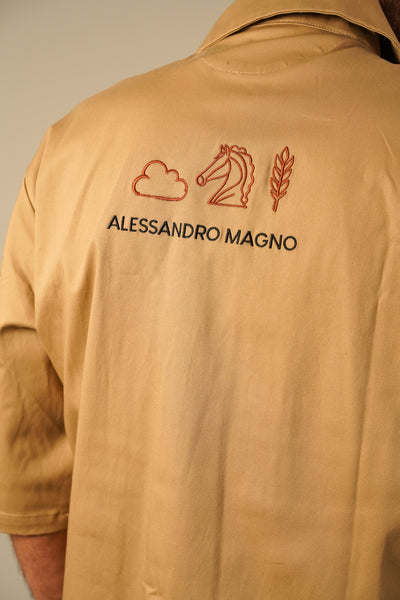 Alessandro Magno Oversize Overshirt – Sandfarvet