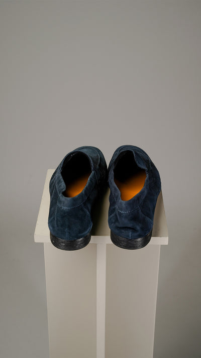Antica Cuoieria ruskinds loafers i blålig med gul sål