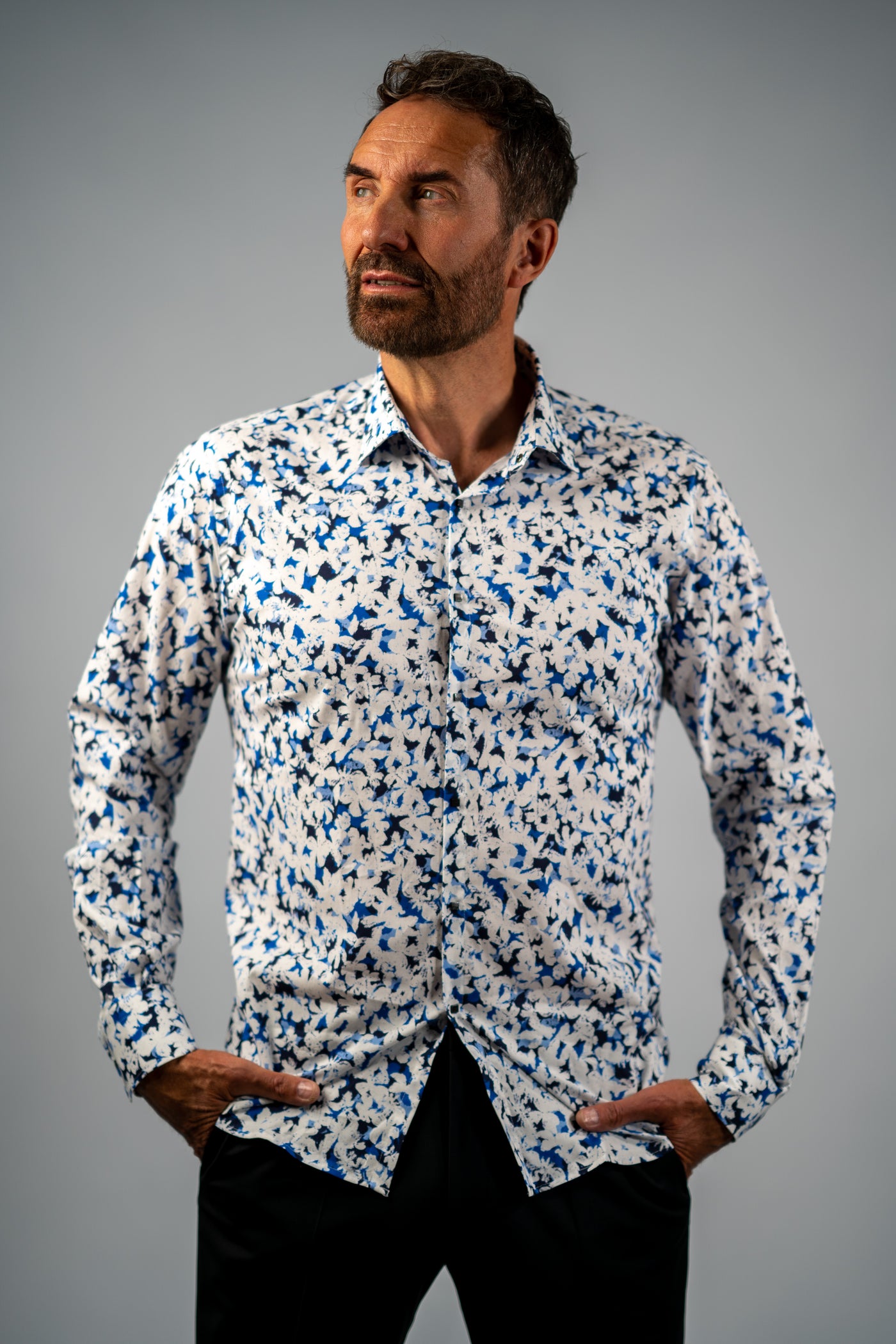 Karl Lagerfeld langærmet bomuldsskjorte - modernfit