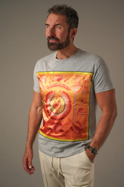 Bastille Phoenix Silk Print T-shirt – Grå