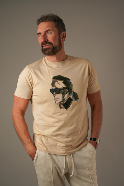 Karl Lagerfeld Signature Graphic T-Shirt - Beige