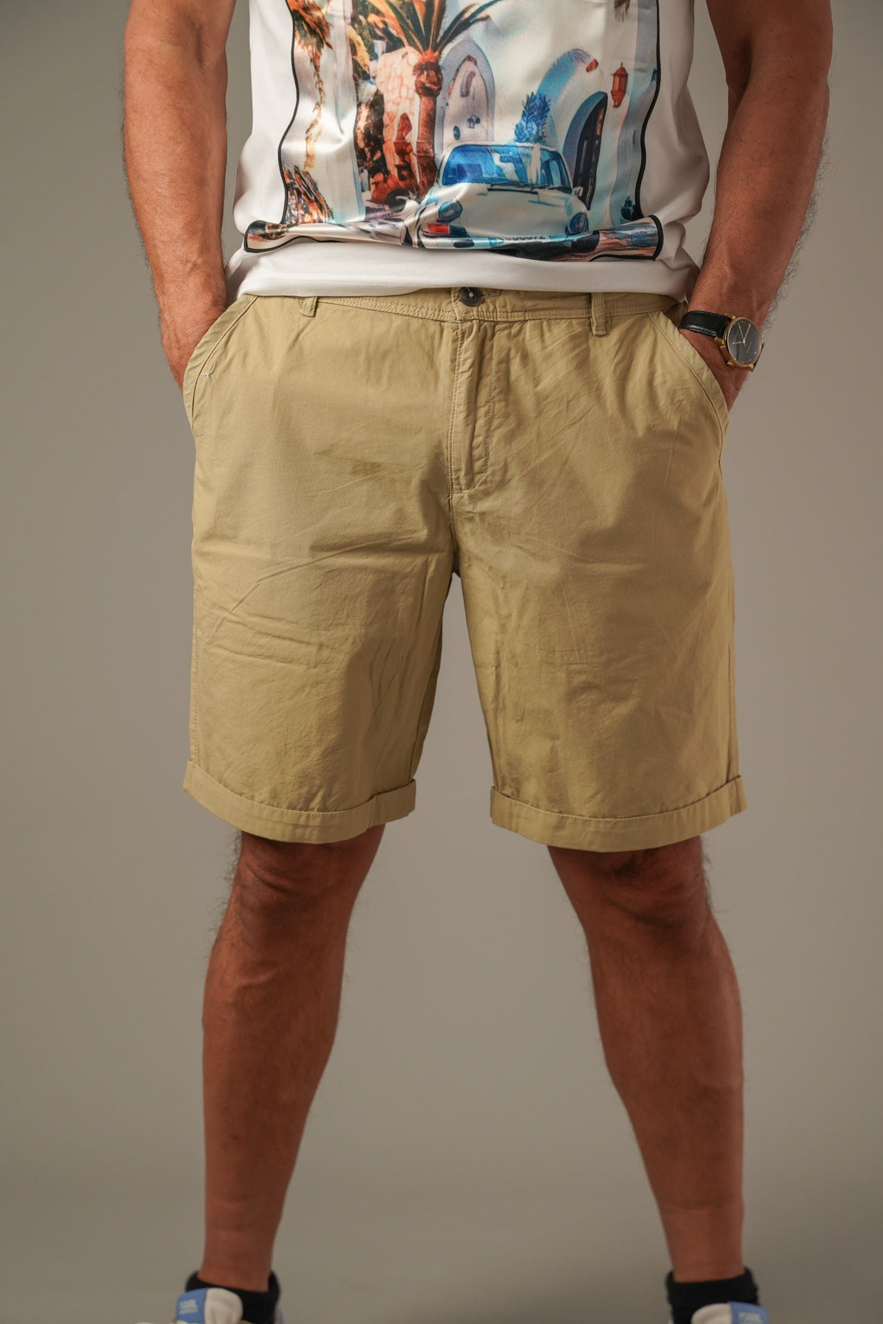 Aeronautica Militare Beige Cargo Shorts