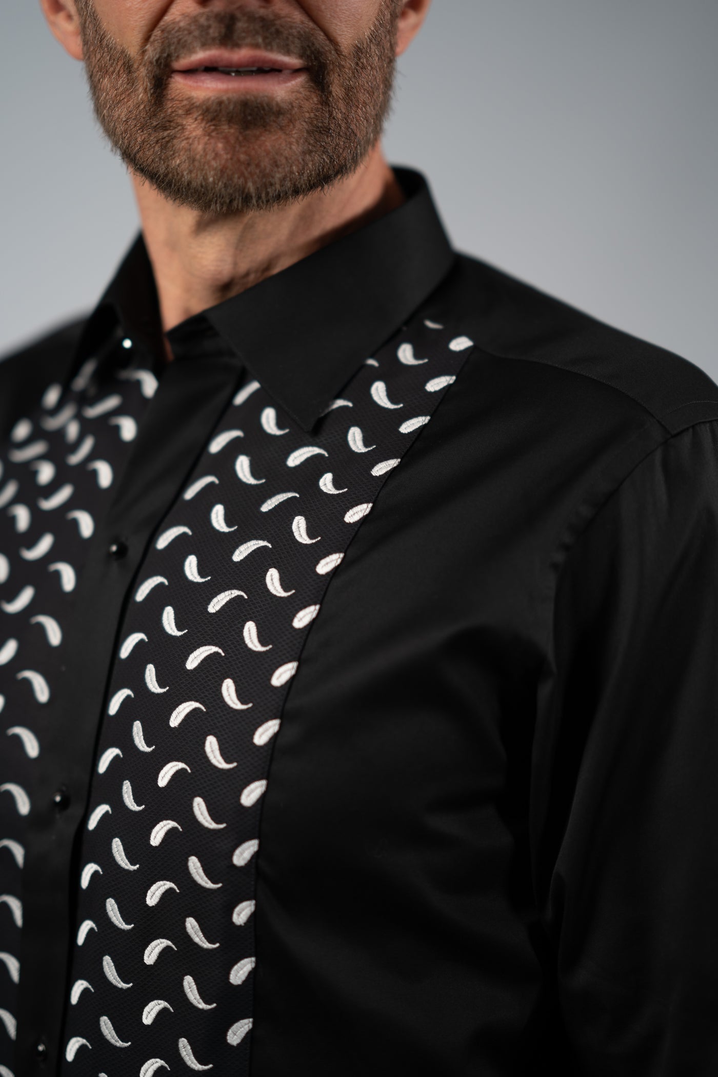 Eton festskjorte med feather mønster - slimfit