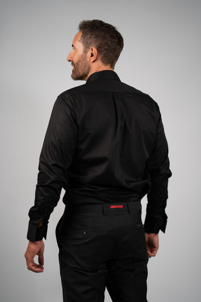 Karl Lagerfeld sort skjorte med kinakrave - modernfit