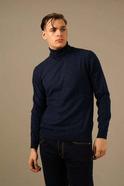 Golman Copenhagen Cashmere Rullekrave Strik – Navy Golman Copenhagen