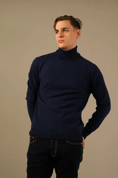 Golman Copenhagen Cashmere Rullekrave Strik – Navy Golman Copenhagen