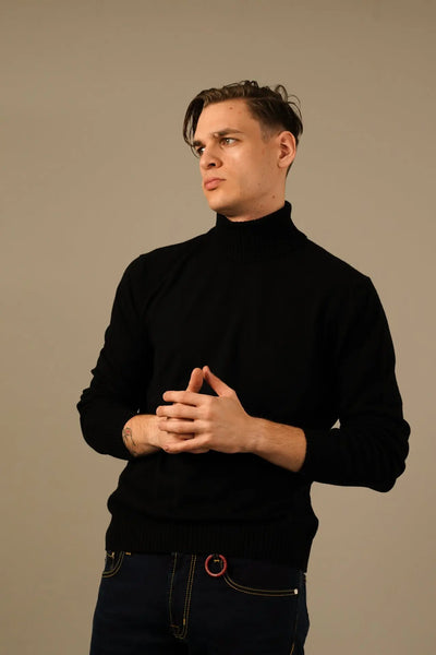 Golman Copenhagen Cashmere Rullekrave Strik – Sort Golman Copenhagen