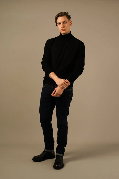 Golman Copenhagen Cashmere Rullekrave Strik – Sort Golman Copenhagen