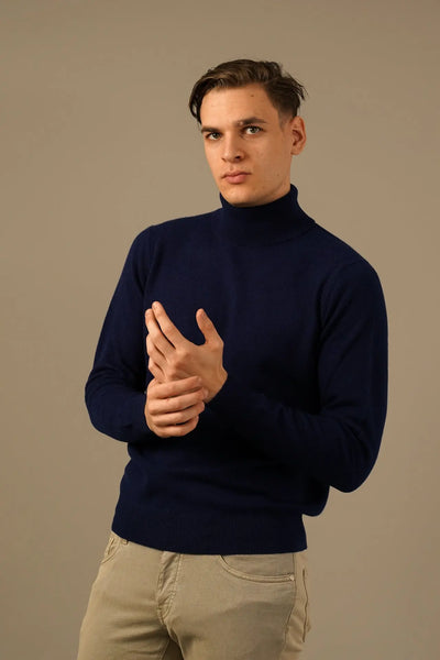 Golman Copenhagen Rullekrave i Kobolt Blå – Ekstrafin Merino & Cashmere Golman Copenhagen