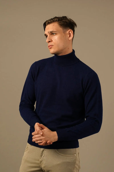 Golman Copenhagen Rullekrave i Kobolt Blå – Ekstrafin Merino & Cashmere Golman Copenhagen