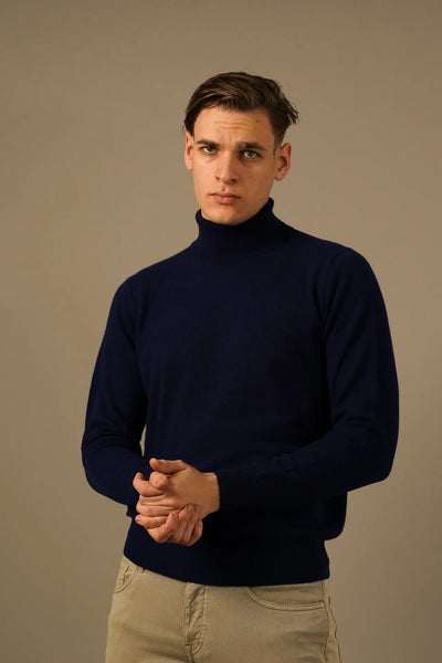 Golman Copenhagen Rullekrave i Kobolt Blå – Ekstrafin Merino & Cashmere Golman Copenhagen