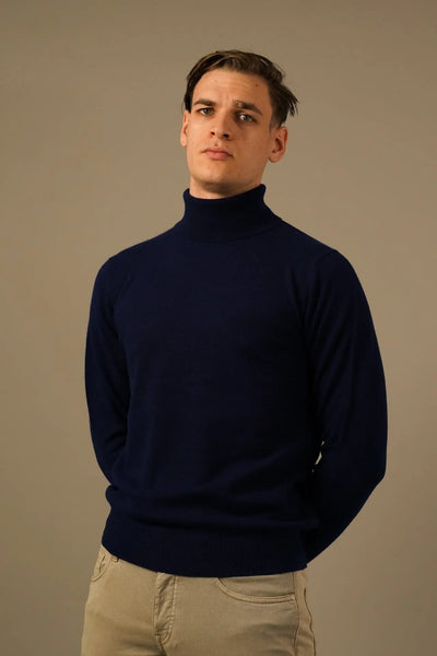 Golman Copenhagen Rullekrave i Kobolt Blå – Ekstrafin Merino & Cashmere Golman Copenhagen