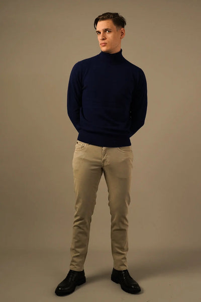 Golman Copenhagen Rullekrave i Kobolt Blå – Ekstrafin Merino & Cashmere Golman Copenhagen