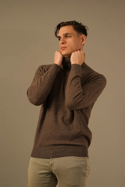 Golman Copenhagen – Brun rullekravestrik i ekstra fin merinould og cashmere Golman Copenhagen