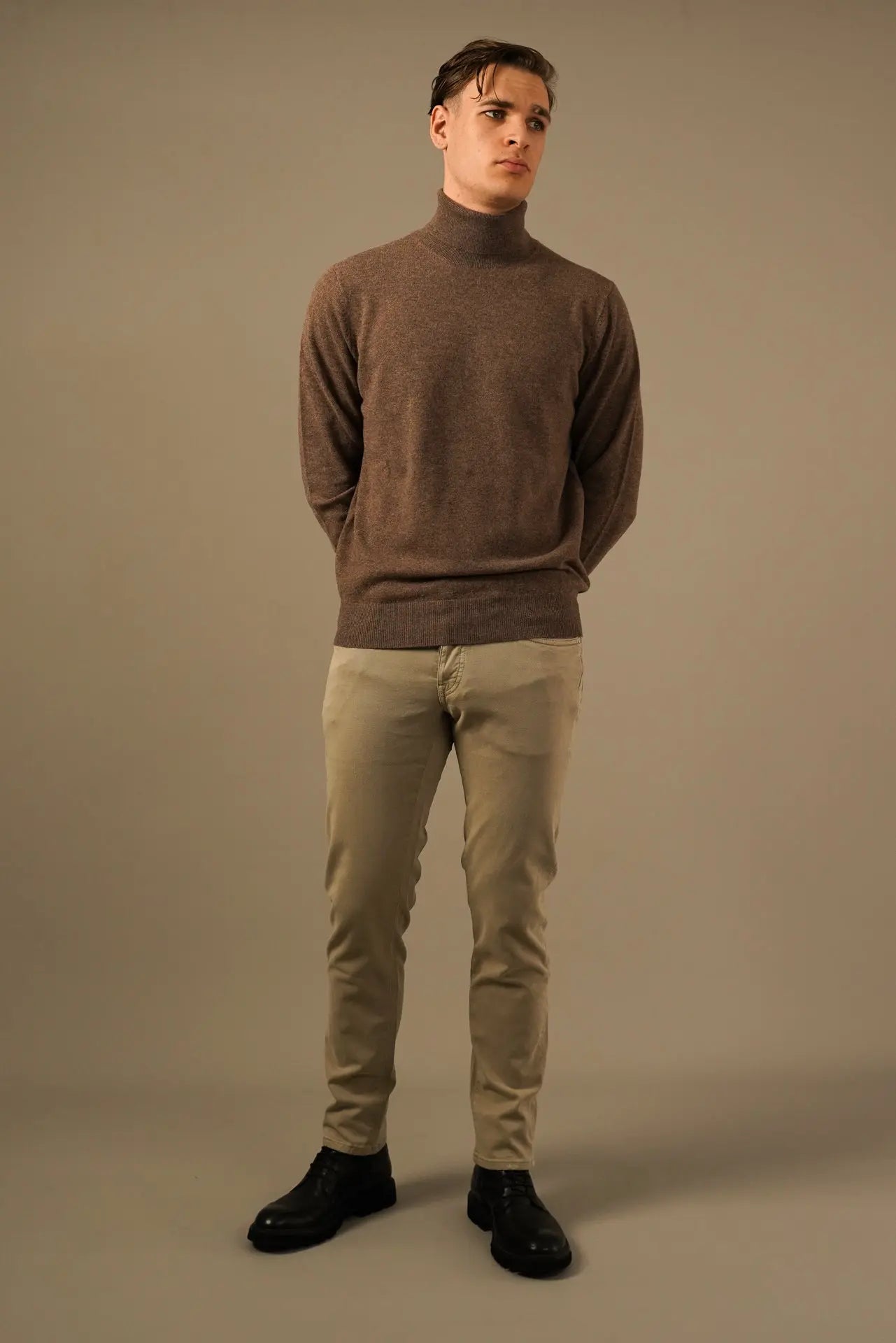 Golman Copenhagen – Brun rullekravestrik i ekstra fin merinould og cashmere Golman Copenhagen