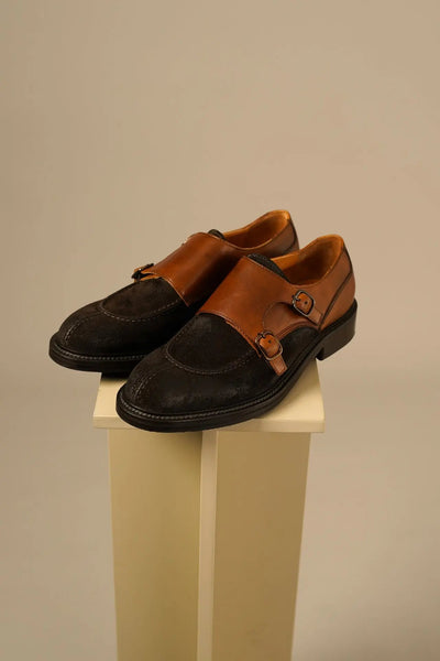 Golman Copenhagen – Håndlavet dobbel monk strap i nano-behandlet ruskind Golman Copenhagen
